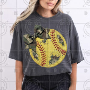 Camo Bow Softball
